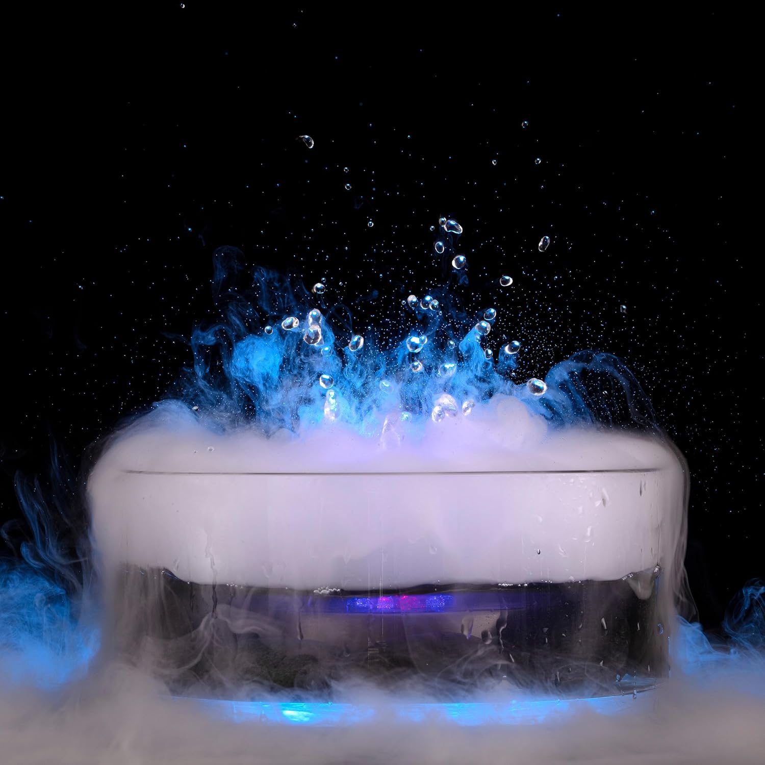 Alpine Corporation Super Power Pond Fogger with Floating Ring and LED Lights Outdoor Decor Accessory