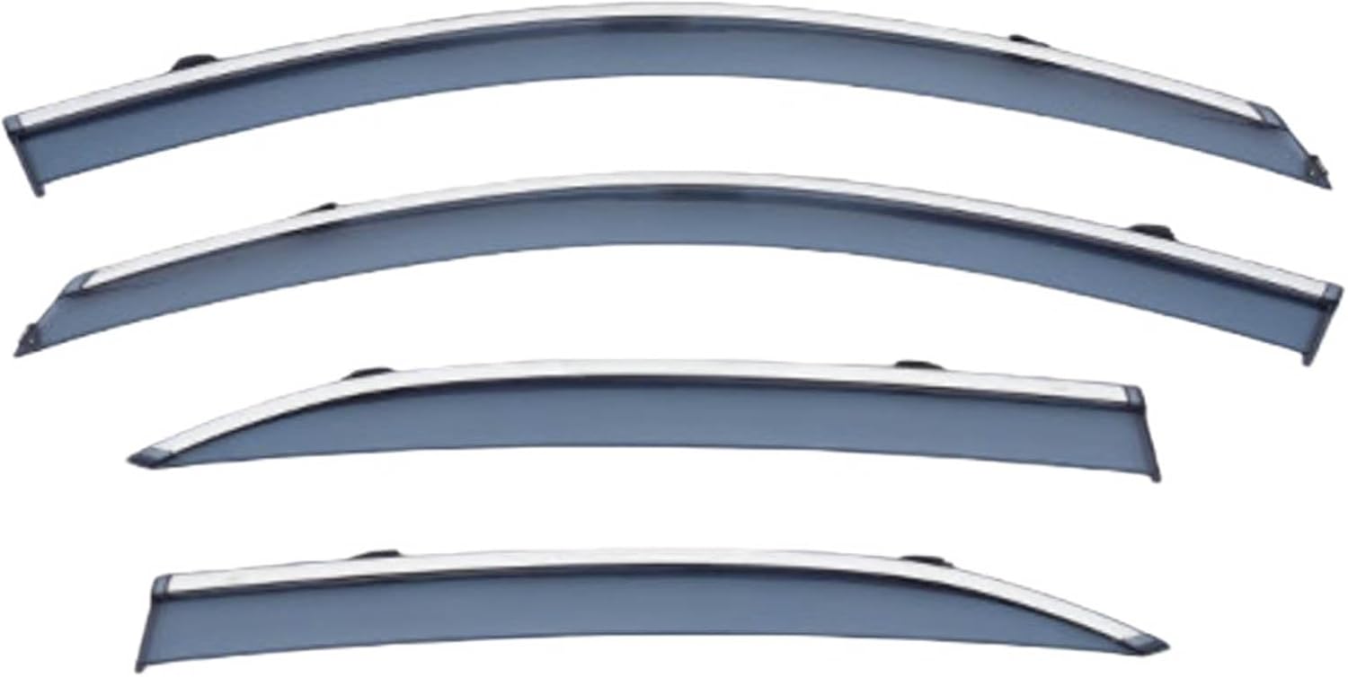 Window Deflectors for Cadillac ATS-L MK1 2014-2018, Sun Rain Guard Window Visors Vent Shades with Bright Stripes Car Accessories