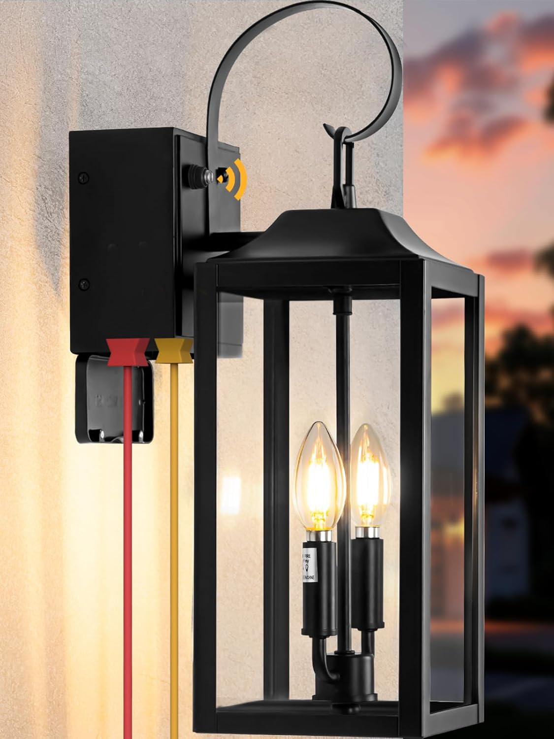 Large Porch Lights with GFCI Outlet, 19