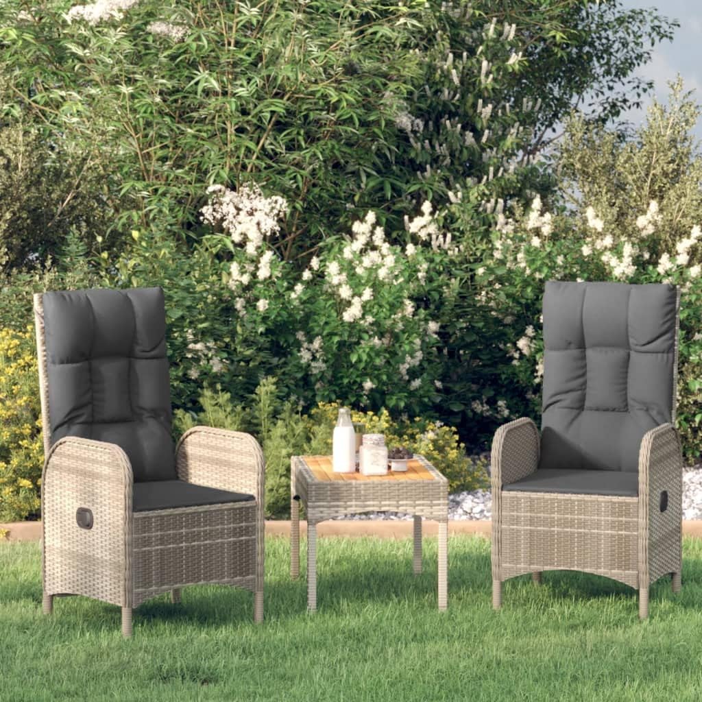 Patio Chairs 2 pcs Poly Rattan Gray,Modern Outdoor Poly Rattan Chair Set with Cushions for Patio or Garden Outdoor Furniture, Outdoor Chairs