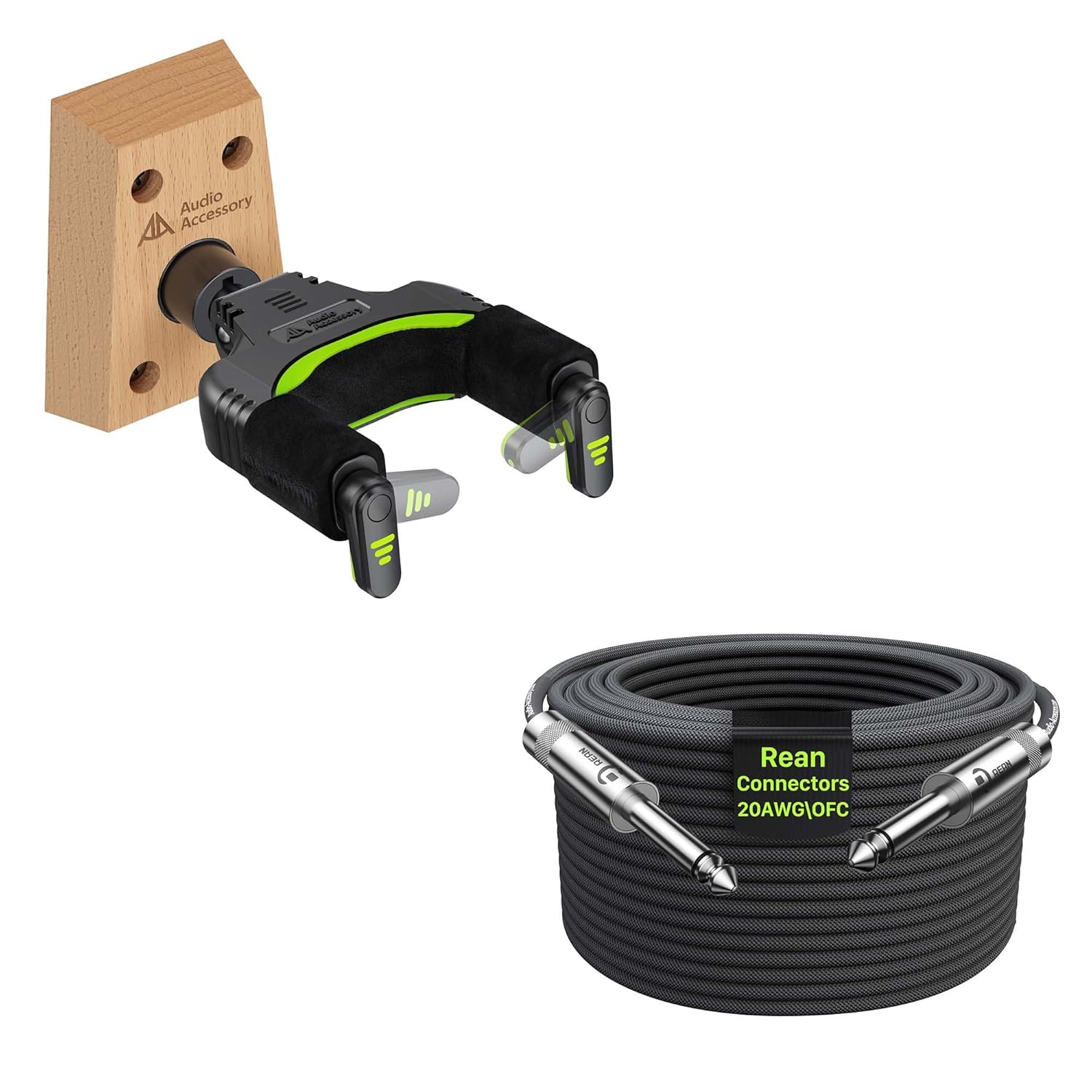 Guitar Wall Mount 1 Pack with Guitar Cable 100 ft 1 Pack