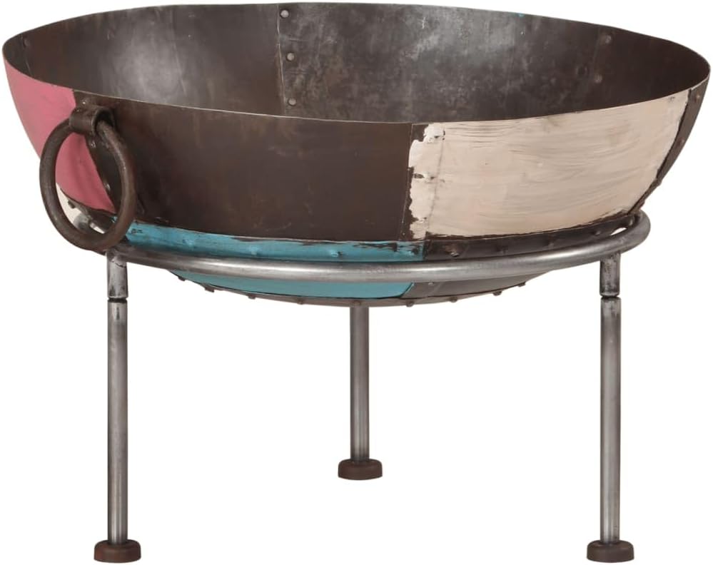 vidaXL Iron Portable Fire Pit - Outdoor Garden/Patio BBQ Bowl 21.7
