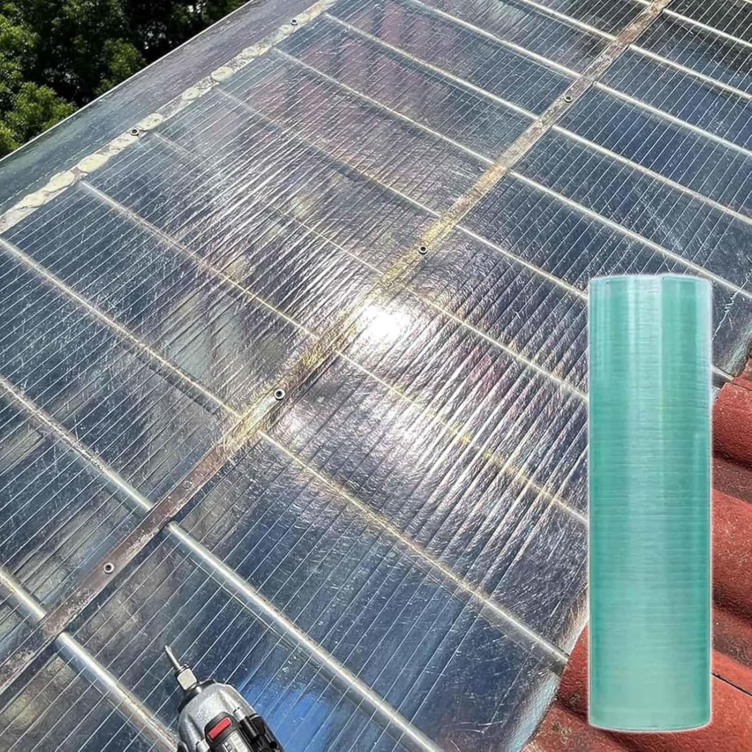 Garden Roof Panels, 0.8mm Waterproof Clear Polycarbonate Roofing Sheets,Fibreglass Panels,Pergola Carport Sunroom DIY Greenhouse Replacement Plastic Panels,Daylighting Panel,with Screws ( Size : WxL:1