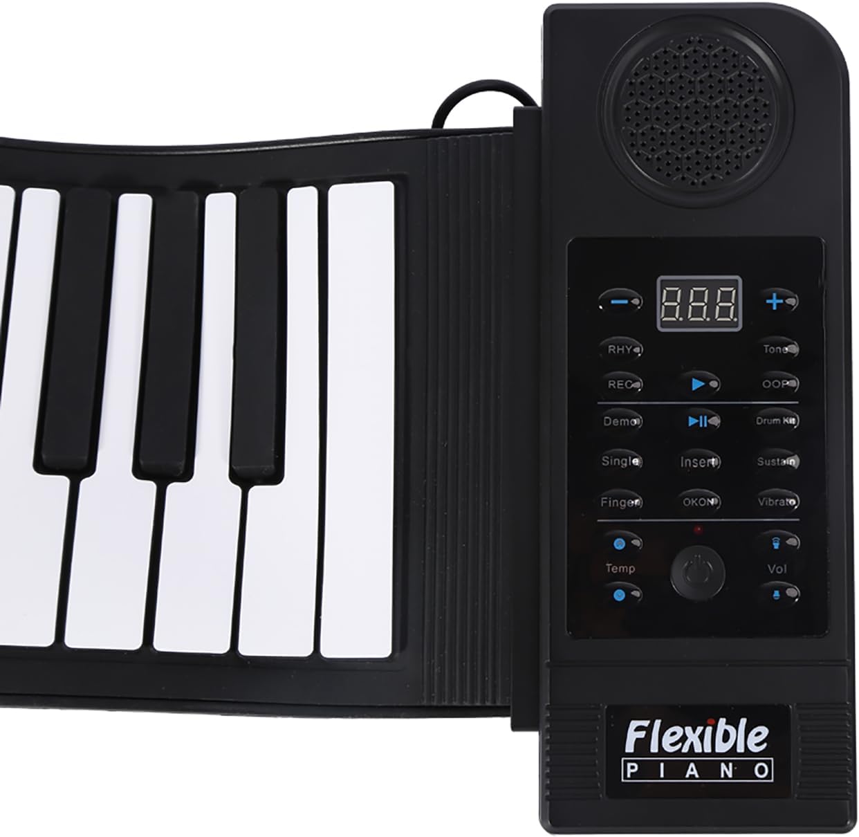 Portable 61-Keys Roll up Piano, Soft Silicone Flexible Electronic Digital Music Keyboard Piano Fit for Piano Beginner Support Recording, Playback, Programming