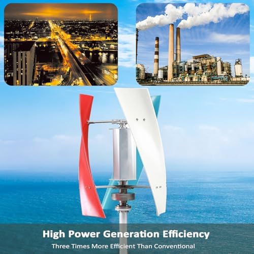 10000W Vertical Wind Turbine Generator Kit for 12V/24V/48V Systems, 3 Blades with Controller, Ideal for Boats, Gazebos, Chalets & Homes - Renewable Energy Solution