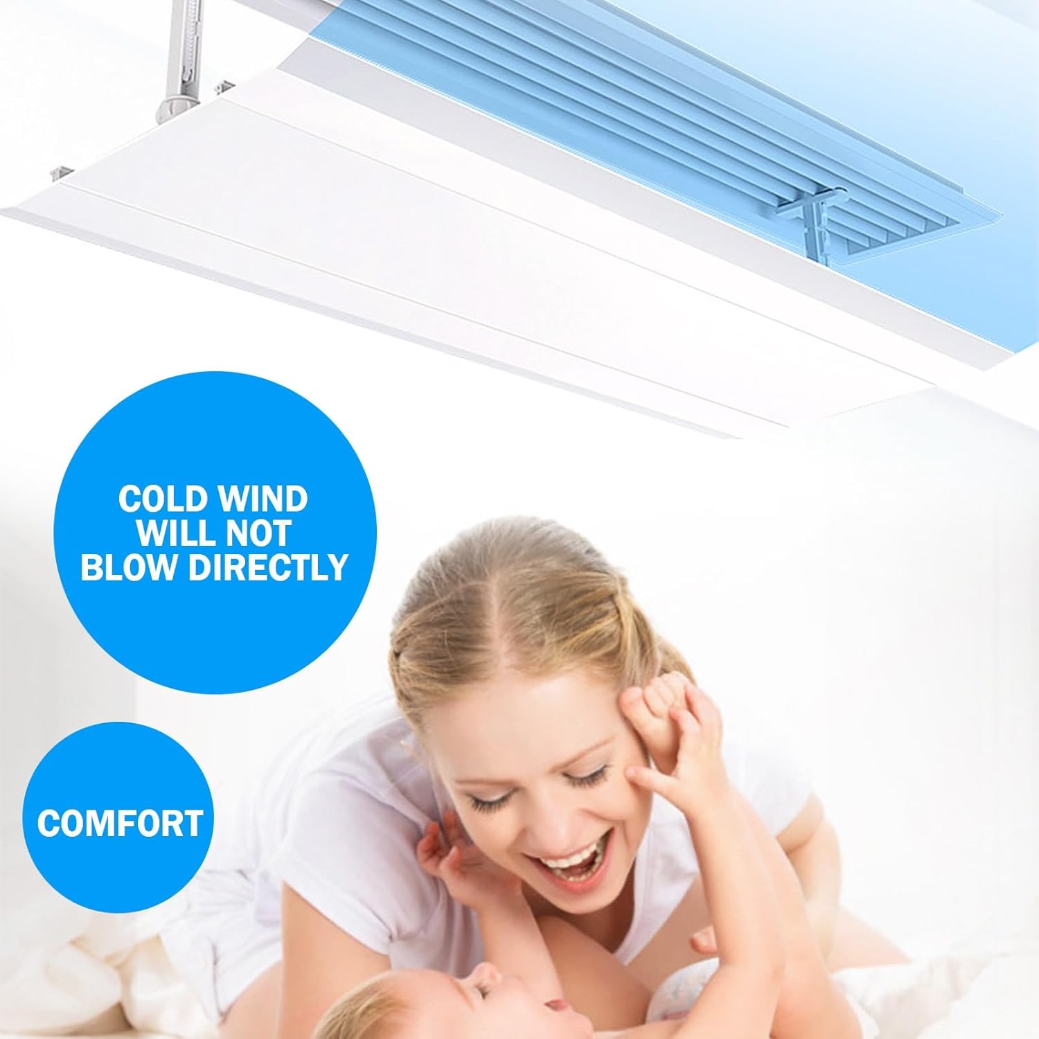 Central Air Conditioning Vent Deflector - Adjustable Air Conditioner Redirector for Wall Units, Enhances Cooling & Heating Circulation, Home Vent Control Accessory