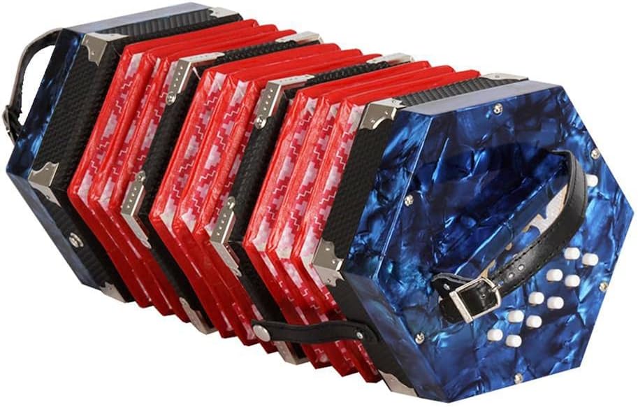 Professional 20 Keys Concertina Accordion, Concertina with Bag, for Adults Instrument Supplies Beginners Students, Fascinating Softer Sound