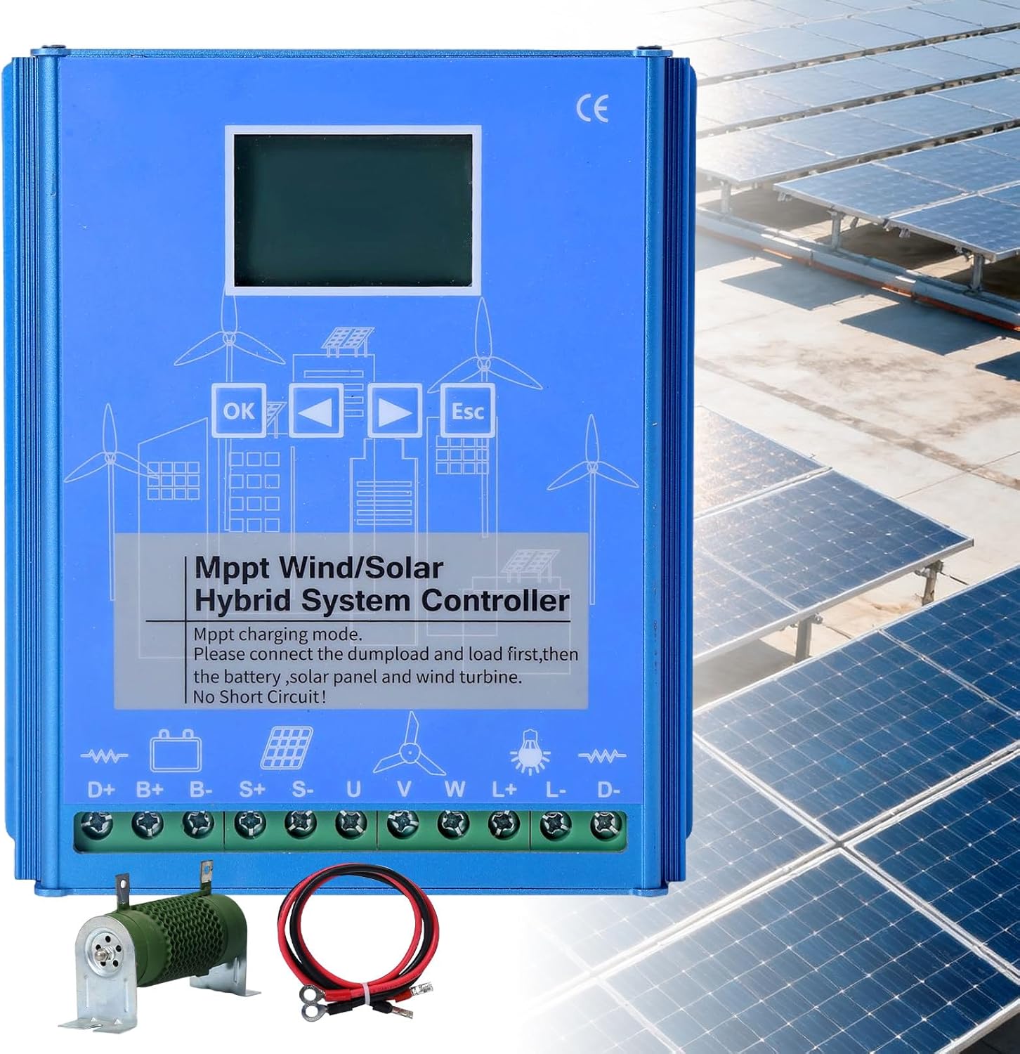 1000W Solar Wind Controller Hybrid Wind Solar Controller auto 12/24/48v Wind/Solar Hybrid System Controller 1000W-24/48VAuto