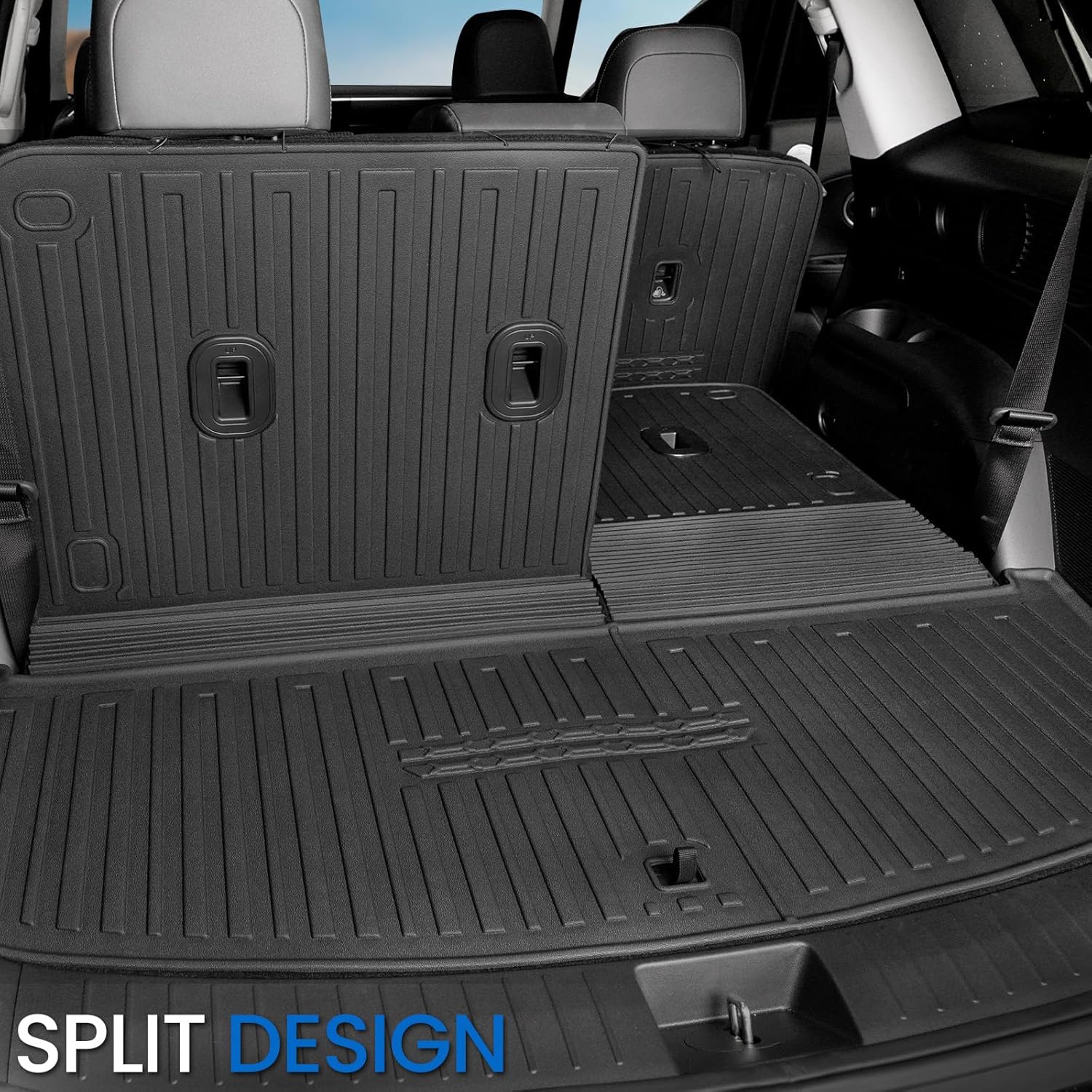 Floor Mats Set for 2026 Hyundai Palisade 7&8 Seats (Only Gas), All Weather TPE Cargo Liner Backrest Mats Trunk Lower Mat Accessories (2026 | Floor Mats Set)