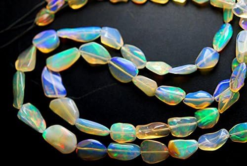 16'' Full Strand, Super Finest Full Fire Flash, Natural Ethiopian OPAL Nuggets, LARGE Size 15-7MM
