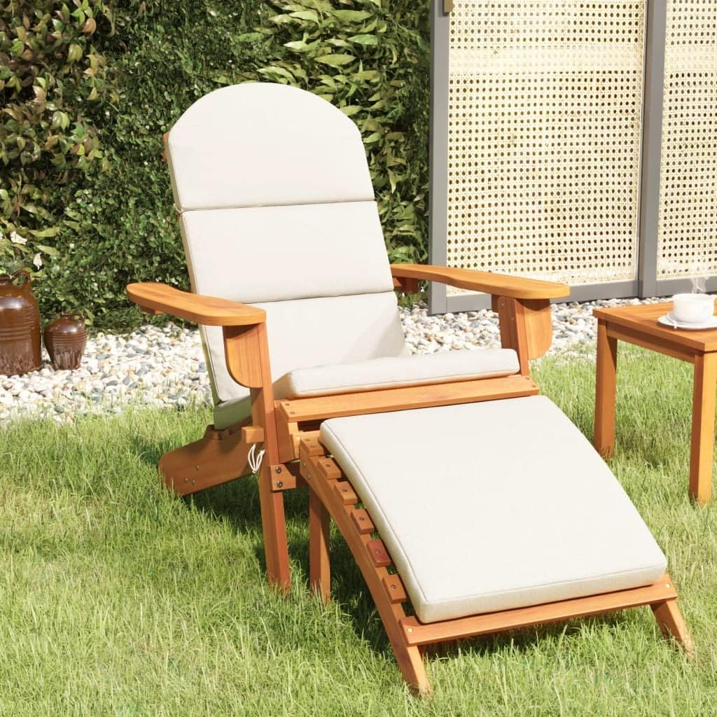 Adirondack Patio Chair with Footrest Solid Wood Acacia,Highlight Unique Features That Set Your Chair Apart from competitors. Outdoor Furniture, Outdoor Chairs
