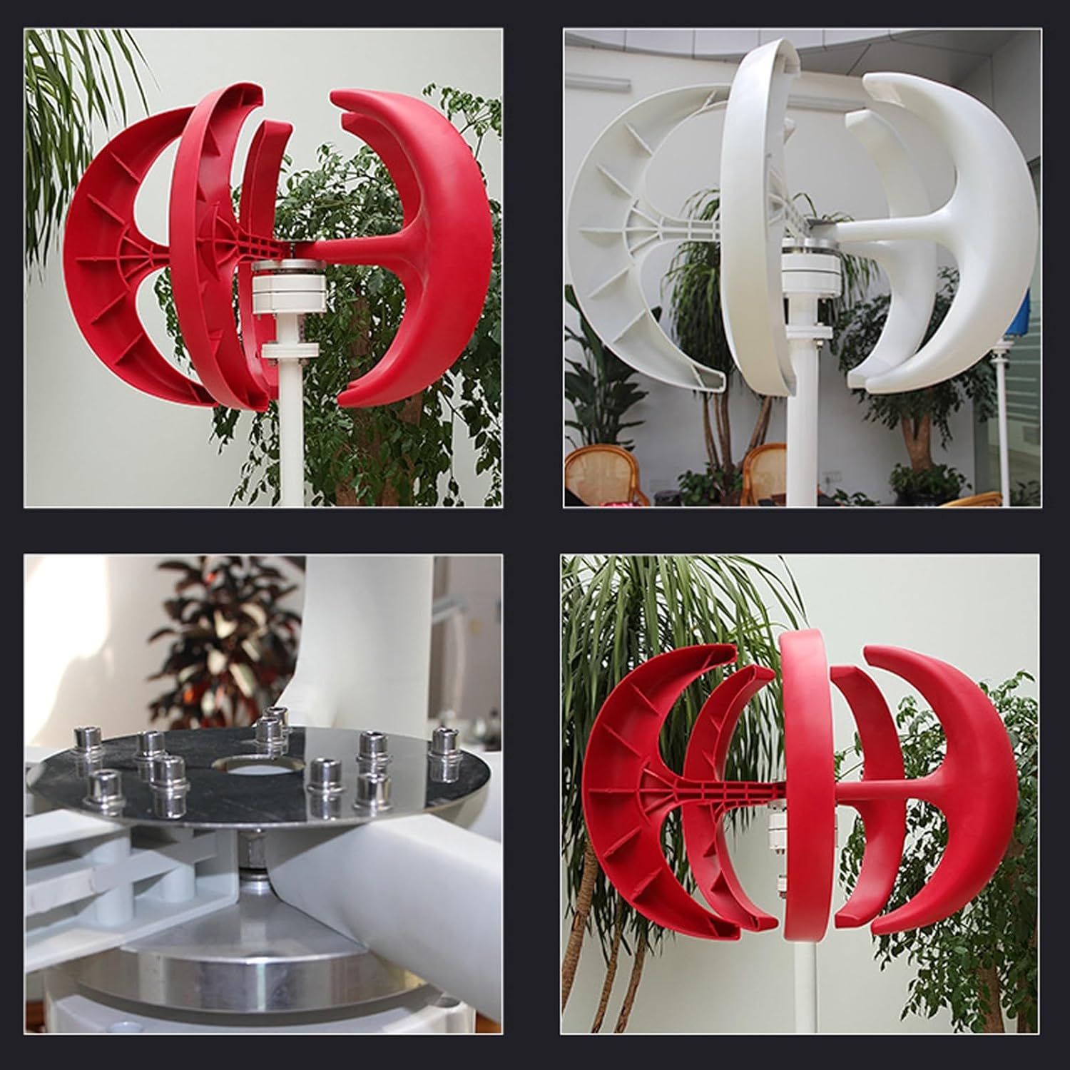 Small Wind Turbine Generator, 200w 12v/24v 5 Blade Vertical Shaft Lantern Type Portable Wind Turbine Generator with Controller, Small Size Suitable for Households, Ships(White,24v)