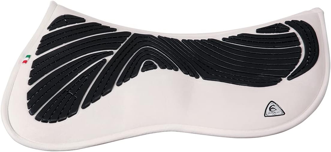 Acavallo Gel and Memory Foam Half Saddle Pad, Size 2, White, Horse Equipment Accessories