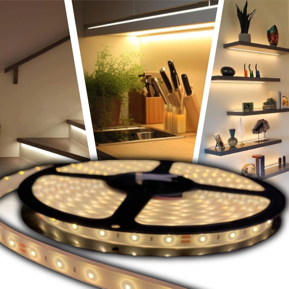 White High CRI IP68 Waterproof LED Strip 12V Outdoor Wet Location Dimmable Flexible Bright Ra90+ Warm Natural Cool White Accent for Patio Pool Shower Deck (Natural white (4100K), 60 LEDs/m (4.8w/m))