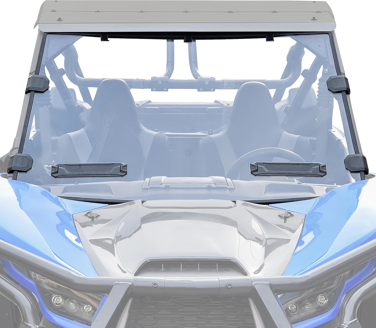 Vented Front Full Windshield for Teryx KRX 1000 20-25, Heavy-Duty Scratch Resistant Hard Coated Poly Front Full Windshield Windscreen for Kawasaki Teryx KRX 1000 2020-2025 Accessories