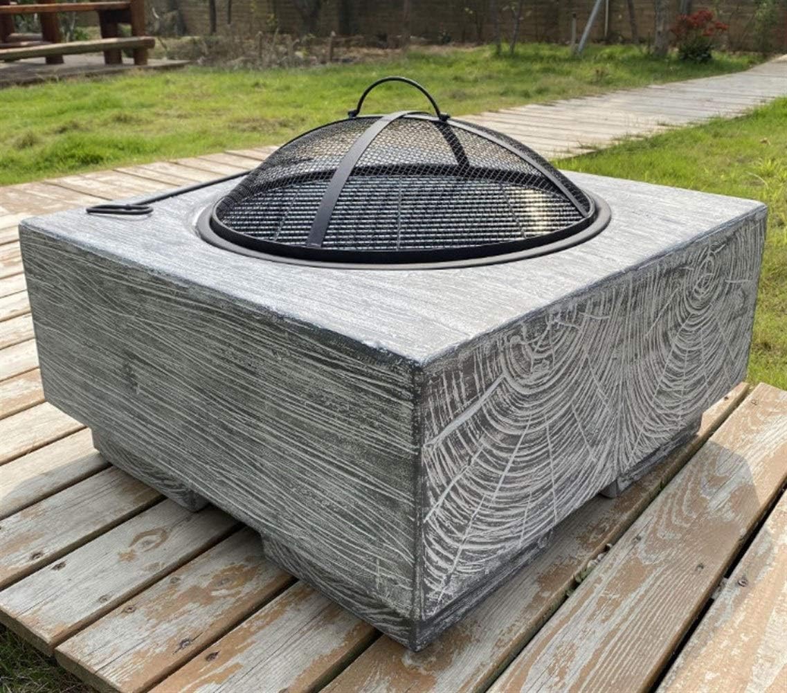 Large Retro Fire Pit,Gray Cast Iron Brazier Heater,Multifunctional Camping Bowl BBQ,for Backyard,Camping,Picnic,Bonfire,Garden