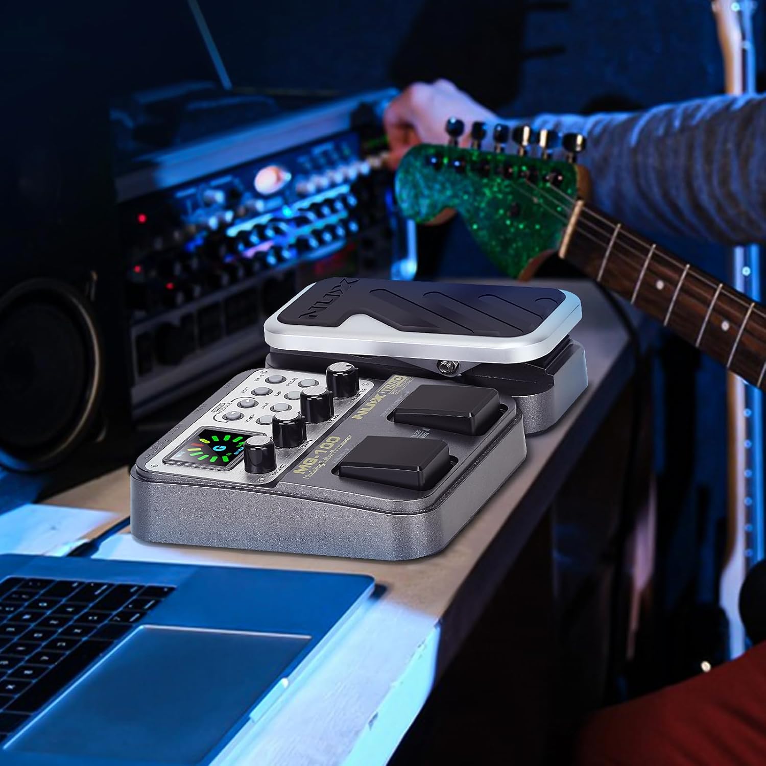 MG-100 Professional Multi Effects Guitar Pedal, Electric Guitar Effects Pedal with 58 Effects, Guitar Effects Processor with Wah Pedal for Sound Di Box Electric Guitar Bass Loop Amplifier Tube Pedal