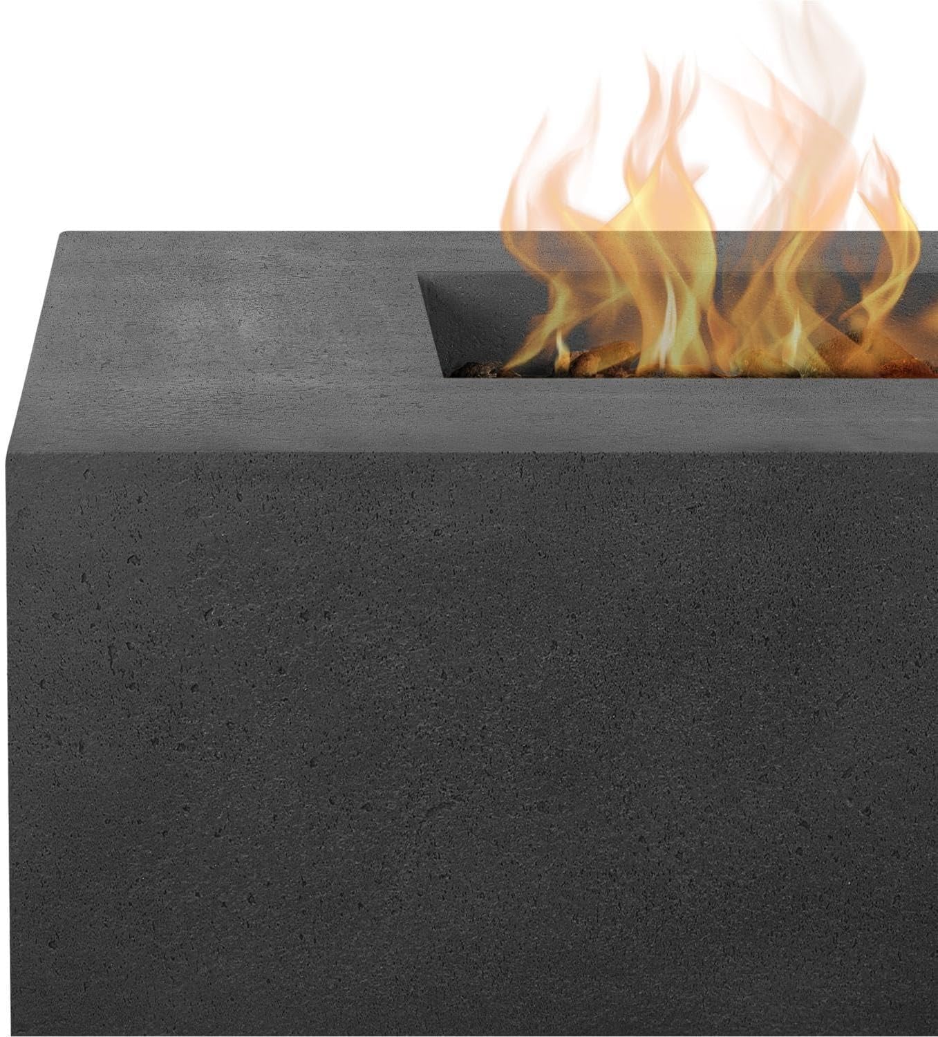 BBQGuys Signature La Valle 42-Inch Square Propane Fire Table - Carbon - 1592LP-CBN