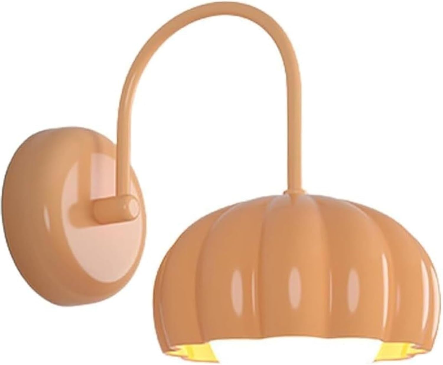 Modern LED 9W Wall Sconce Creative Pumpkin Shape Wall Lamp with High Transmittance PE Shade. Unique Decorative Ambient Lighting Fixture for Kids Room Bedroom Bedside Living Room(Orange)(Cream)(Orange)