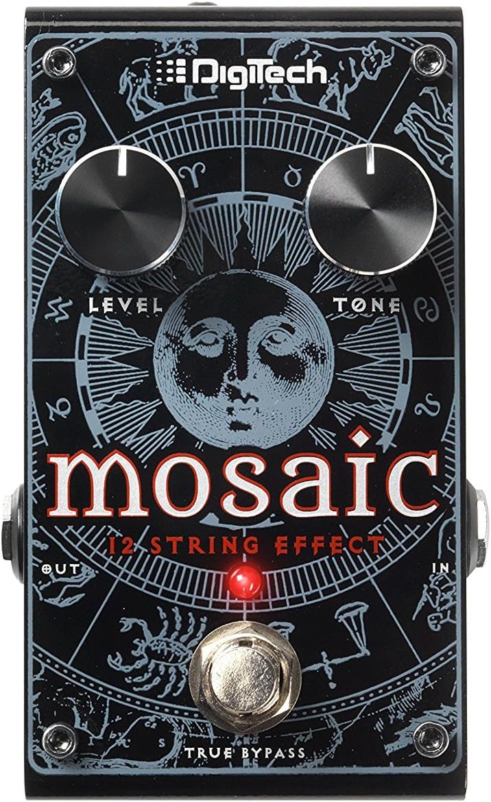 Digitech MOSAIC 12-String Effect Pedal Bundle with 9V Power Supply, Patch Cable, and Dunlop PVP101 Pick Pack