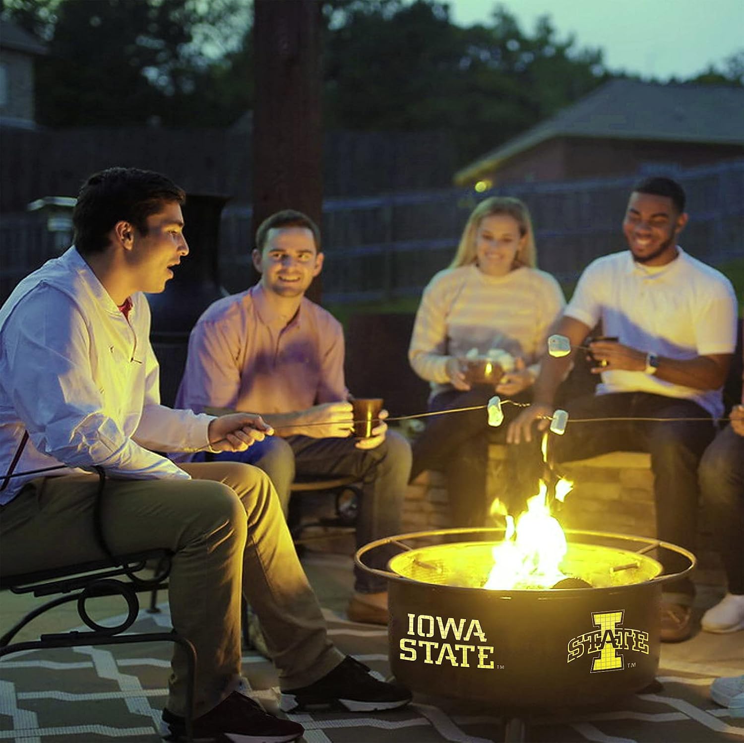 Patina Products F247 Iowa State Steel Outdoor Fire Pit - 24 x 24 x 11 inch - Natural Rust Patina Finish