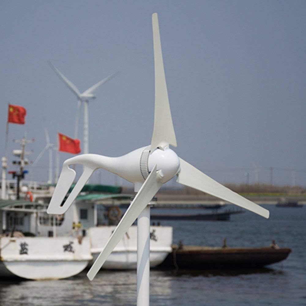 Wind Turbine Generator 24v 200w 3 Blades Low Wind Speed Starting NSK Bearings Garden Street Lights Wind Turbines