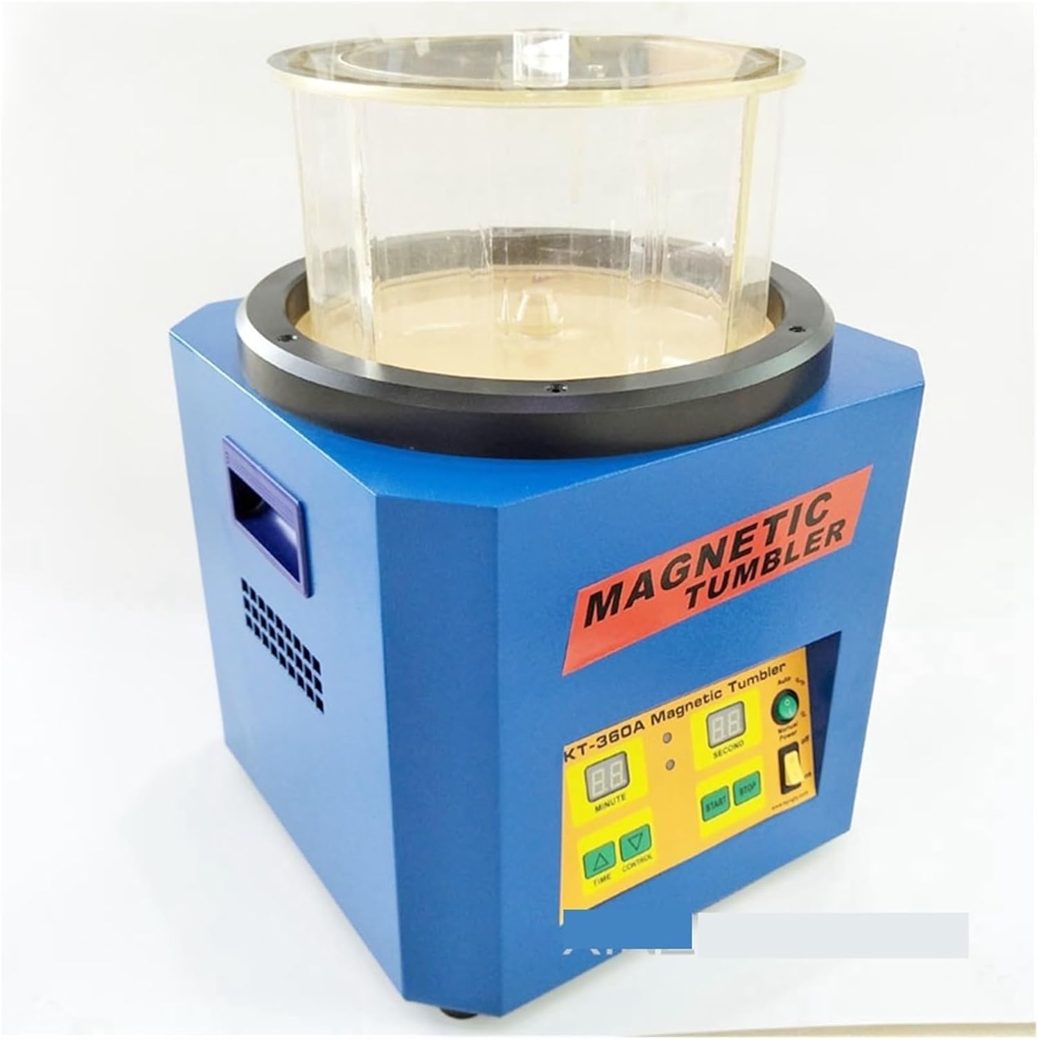 Bench Buffer Polisher, KT-360A Drum Polishing Machine, Jewelry Vibratory Tumbler Barrel Magnetic Tumbler Polisher, 1.3kgs Jewelry Surface Sanding Tools for Jewelry, Wood, Amber, Silver Polishing