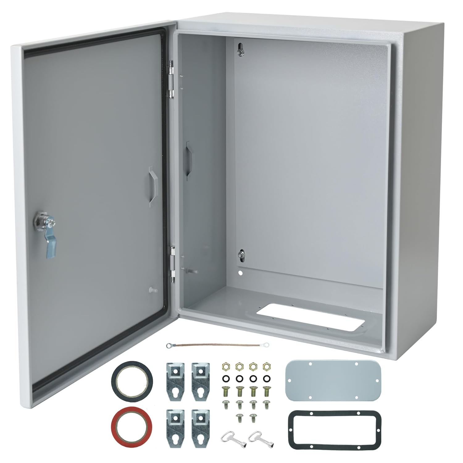 Generic Waterproof Electrical Enclosure 16 x 12 x 8'', Outdoor Electrical Box Weatherproof, Electrical Junction Box with Reinforced Lock, Gray, JYX403020