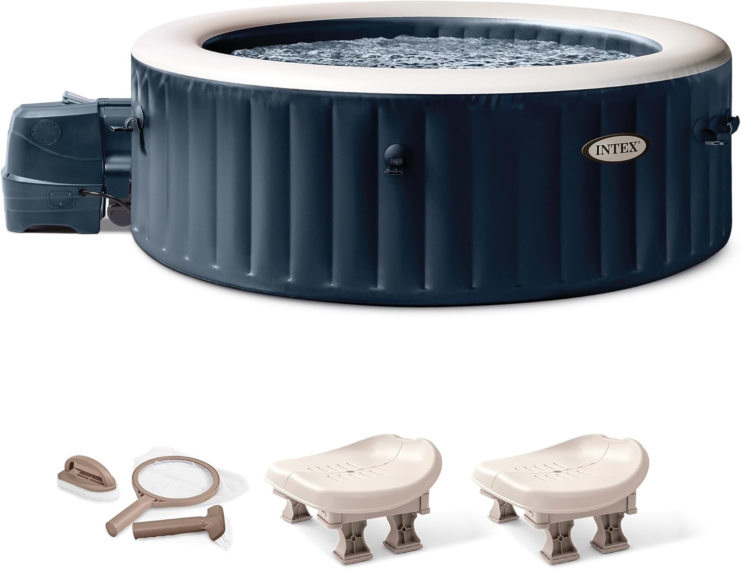 Intex PureSpa Plus 6 Person Inflatable Hot Tub Bubble Jet Spa, 85