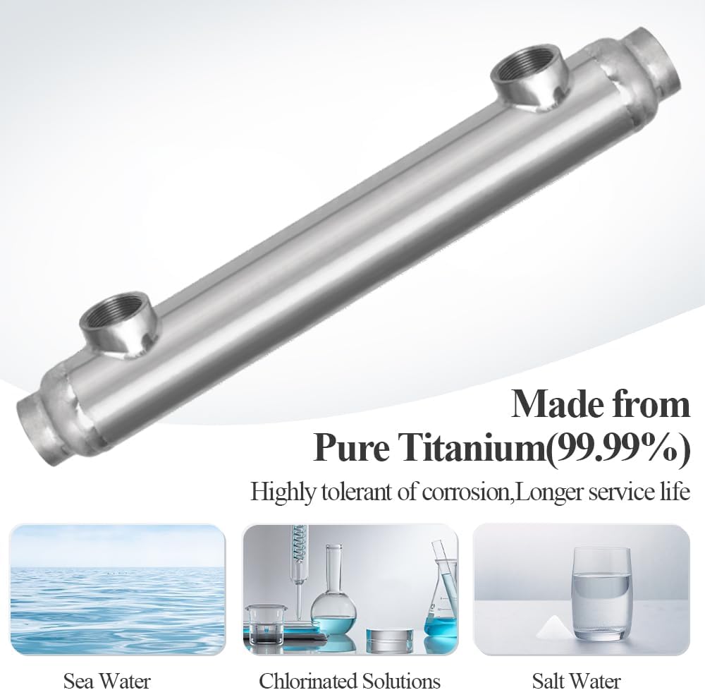 AB Salt Pool Heat Exchanger Titanium 1200kBtu Opposite Ports 2 1/2