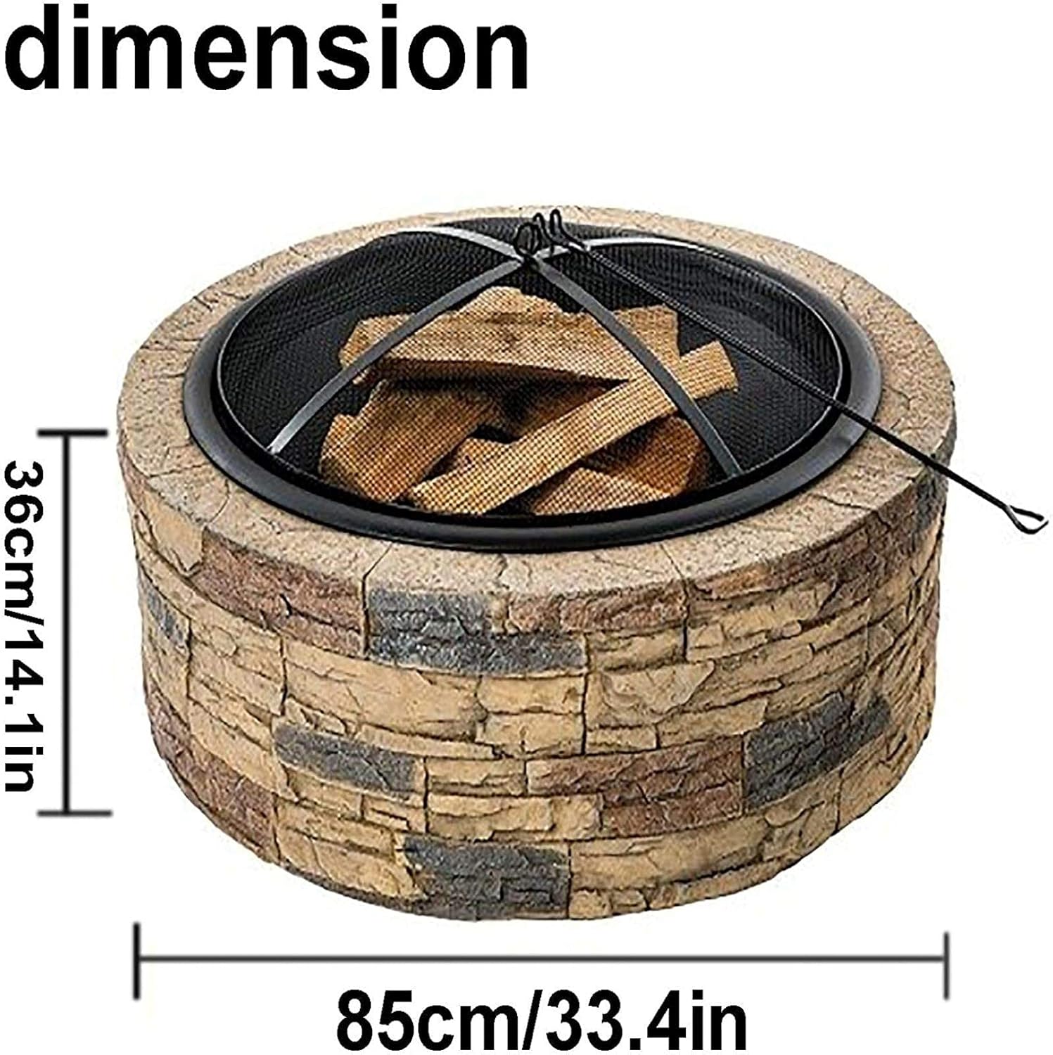 Fire Pit BBQ Grill Fire Bowl Winter Charcoal Heater Pits Outdoor Wood Burning Stove Pit for Backyard Patio Camping Deck