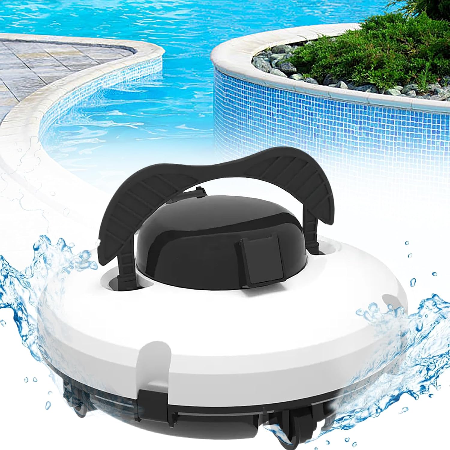 Cordless Robotic Pool Cleaner, Automatic Pool Vacuum with Drive Motors Rechargeable Battery, Lasts 120 Mins, Lightweight Pool Robot for Inground & Above Ground Flat Pools,110V