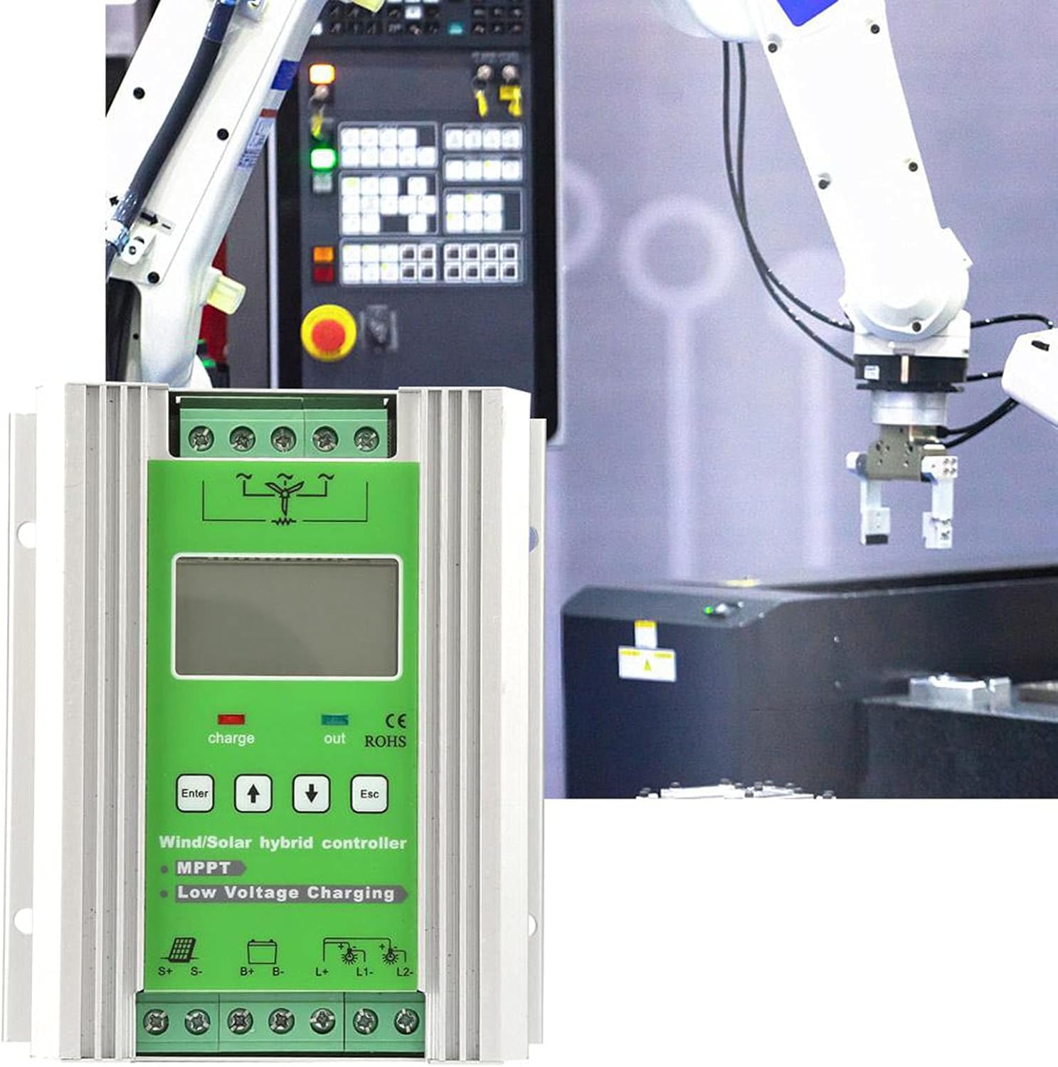 LCD Wind Solar Hybrid Charge Controller MPPT Boost Charge 12 / 24V Auto 300W Solar 600W Wind - High Efficiency, Comprehensive Protection, Durable for Renewable Energy Systems