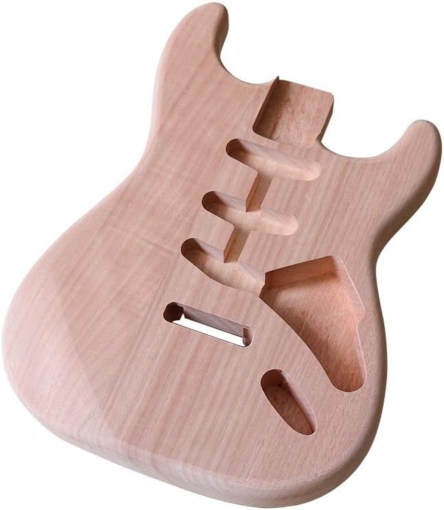 Unfinished Mahogany Guitar Body for Fender Strat - DIY Replacement Part for Stratocaster