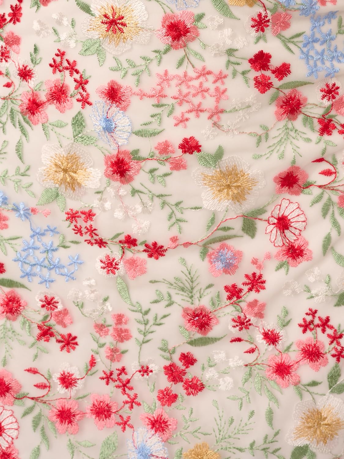 Adrianna Papell Womens Embroidered Mesh Midi Dress