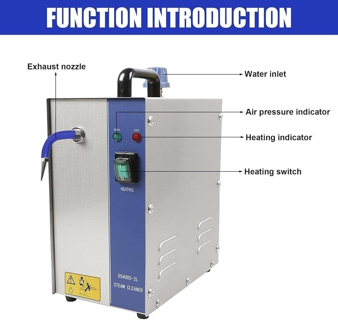 Stainless Steel Gold and Silver Jewelry Cleaning Machine, Cleaner Steam Cleaning Machine with Heater, Steam Pressure: 4KG, Outlet Temperature: 135°C, Goldsmith Equipment (Size : 2L)