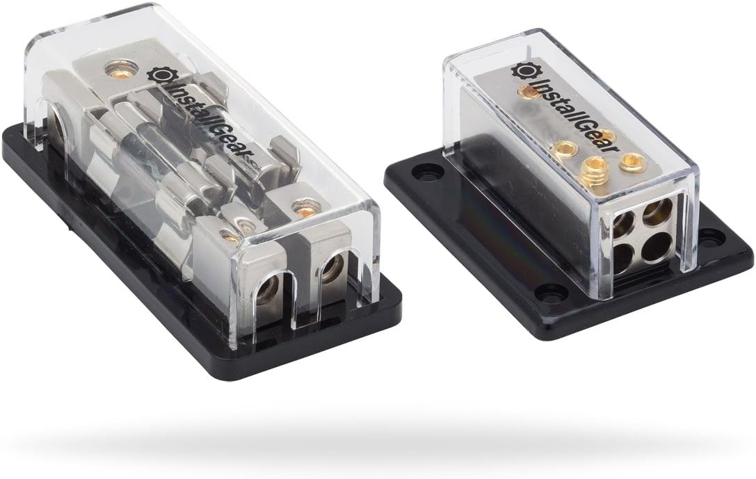 InstallGear Dual 4 Gauge Amp Wiring Kit with Amplifier Installation Wiring True Spec and Soft Touch Wire and 1/0 Gauge Black/Blue Wire (50ft) Copper Clad Aluminum CCA - Primary Automotive Wire