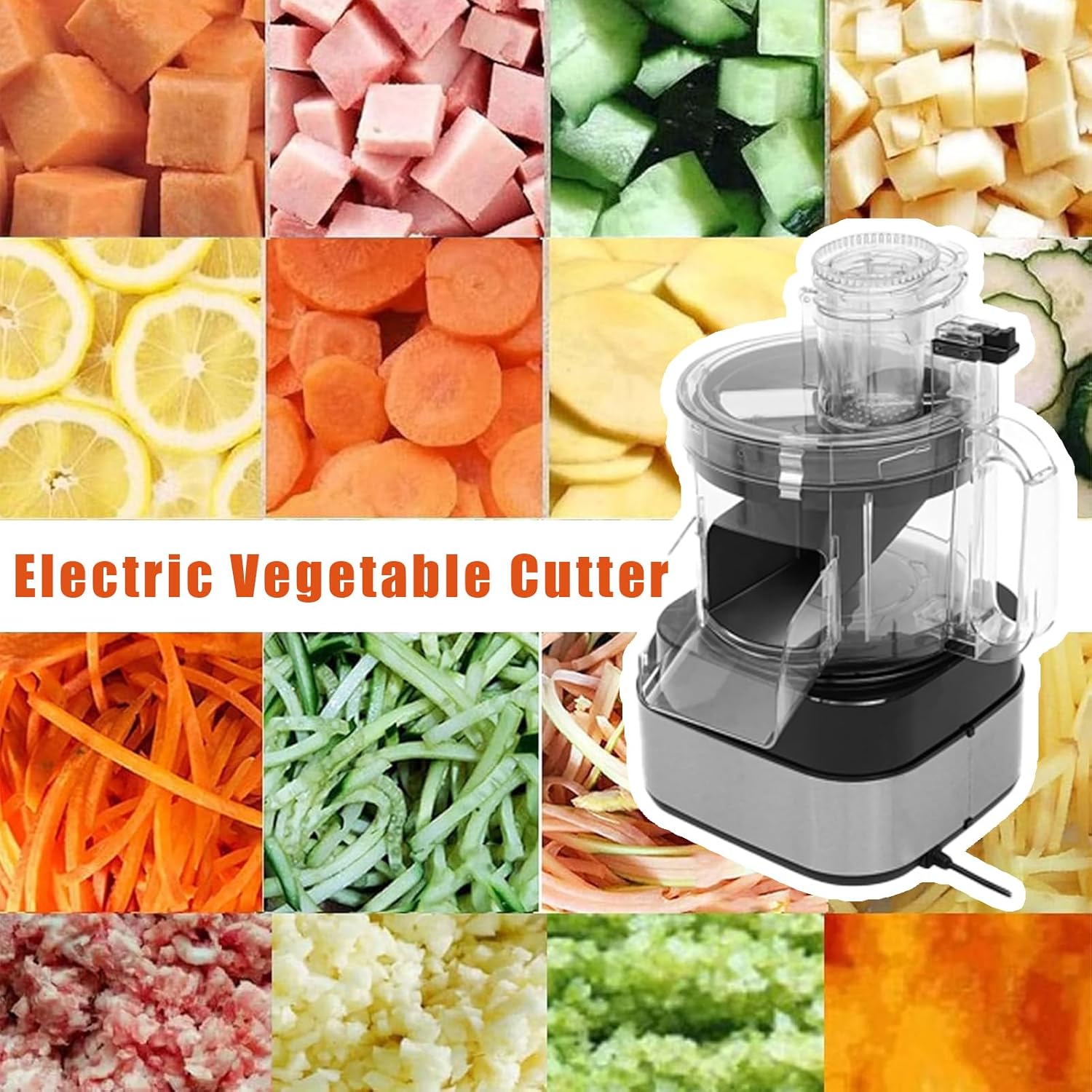 Commercial Vegetable Dicer Electric Fruit Dicing Machine Electric Carrot Potato Onion Granular Cube Cutting Shredder Food Processor, Grater Multifunctional Meat Grinder Blender