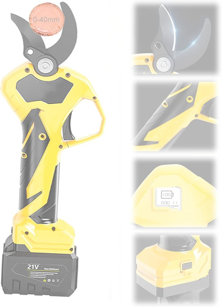 Electric Shears Cordless Electric Pruner Pruning Shears Out/a 1.3m-2m Extension Rod Telescopic 40mm/1.56inch Max Diameter for Hedge, Bush, Orchard