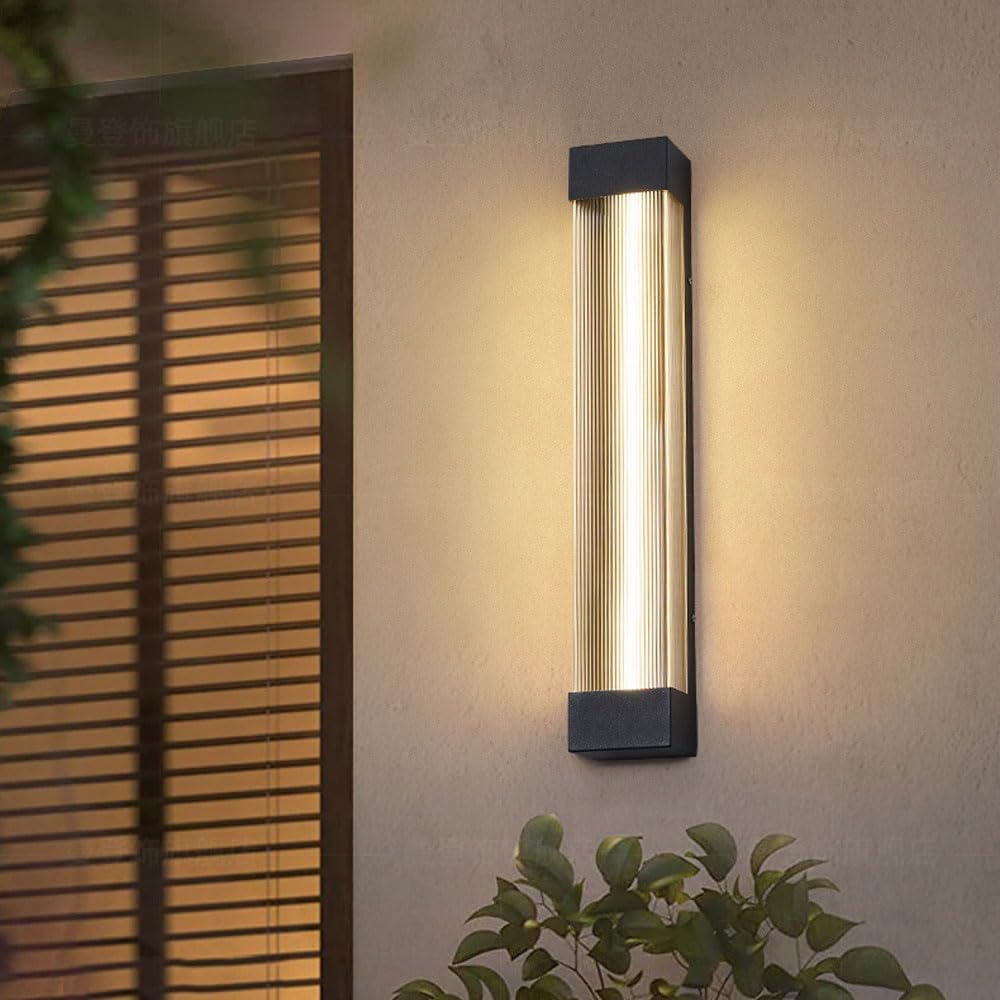 Modern Wall Lights Outdoor for House Linear Porch & Patio Lights LED Long Strip Wall Sconce Exterior Garage Waterproof Front Door Wall Mount Lamp Wall Lighting Fixtures