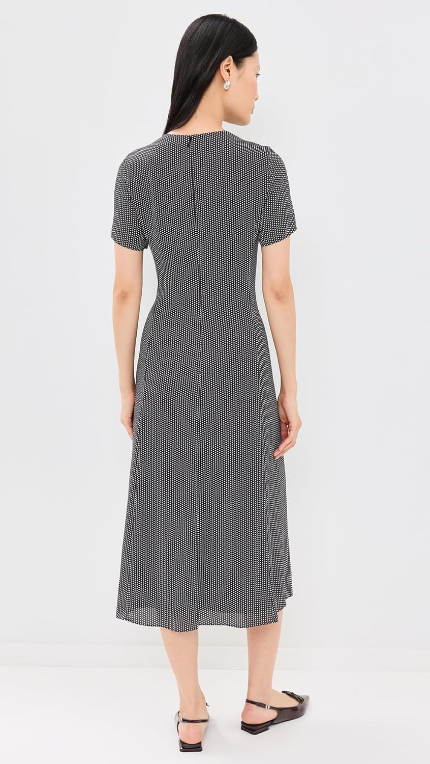 Theory Women's Short Sleeve Flare Midi Dress