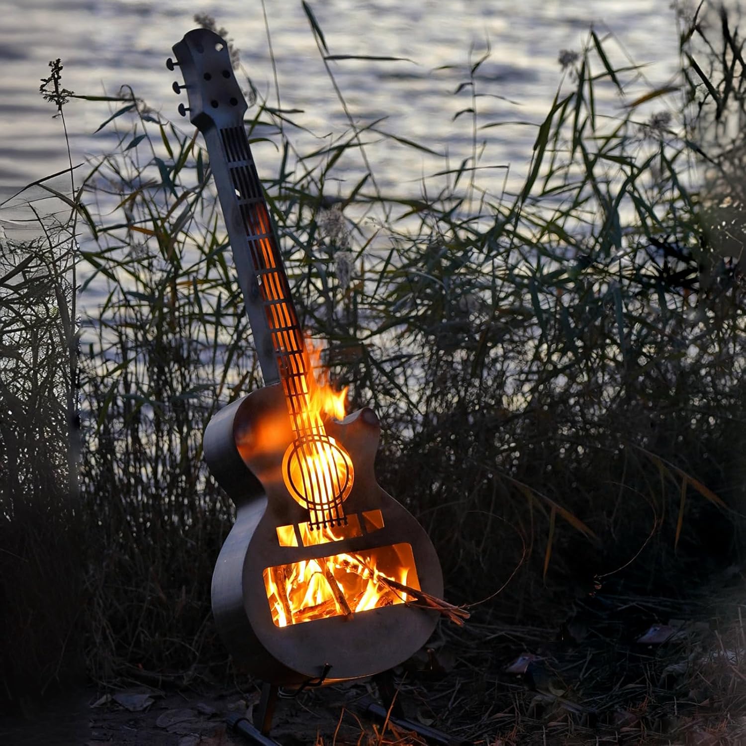 Guita Fire Pit Outdoor Solo Stove Stainless Steel Wood Burning-Includes Removeable Ash Pan,Stand and Carry Bag for Patio Yard Camping,Garden Picnic,Heating,Bonfire