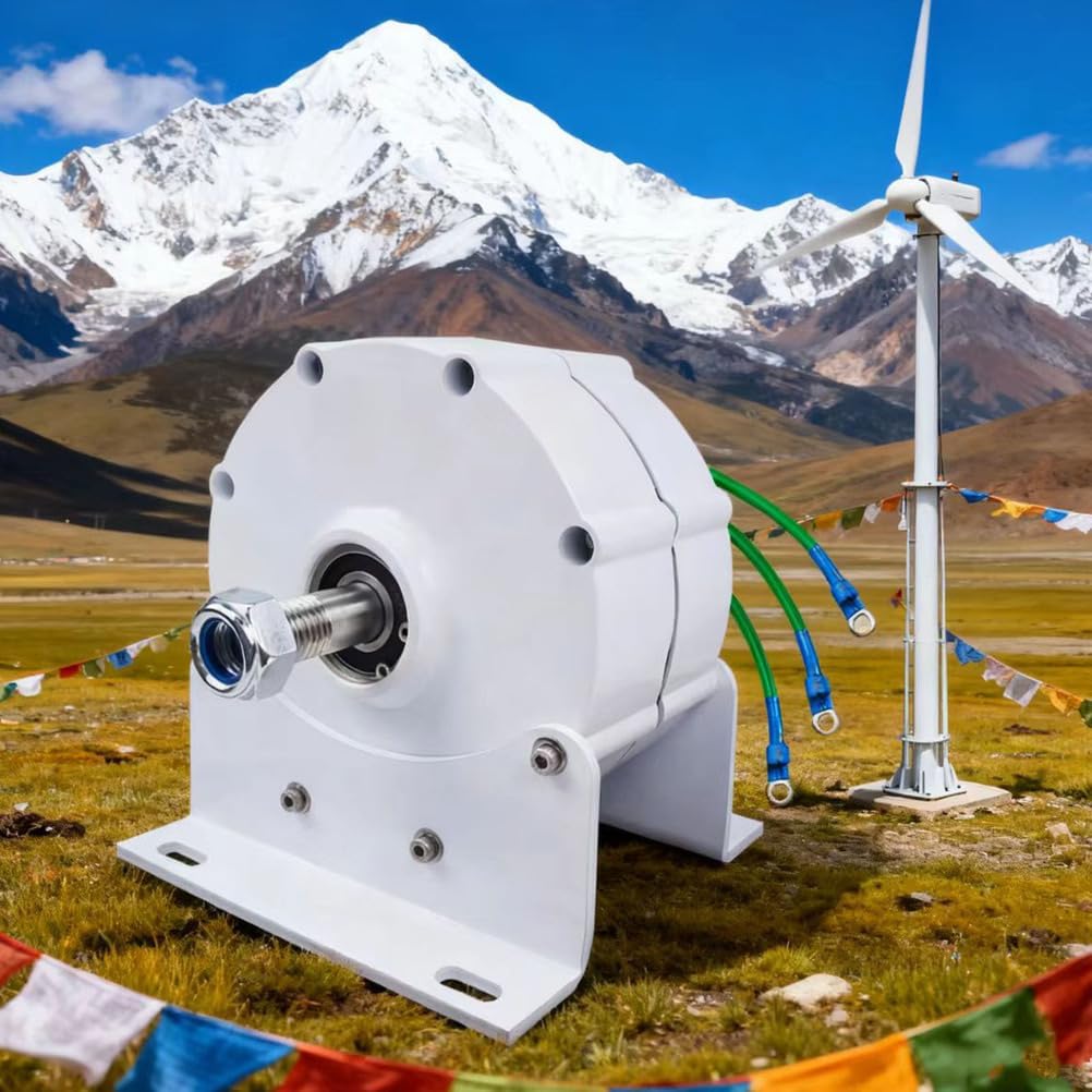 220V, 4000W 3 Phase AC Wind Turbine Generator with Base Gearless AC Alternator 12V 24V 48V 220V for DIY Wind Turbine Brushless Generator Alternator,220V﻿