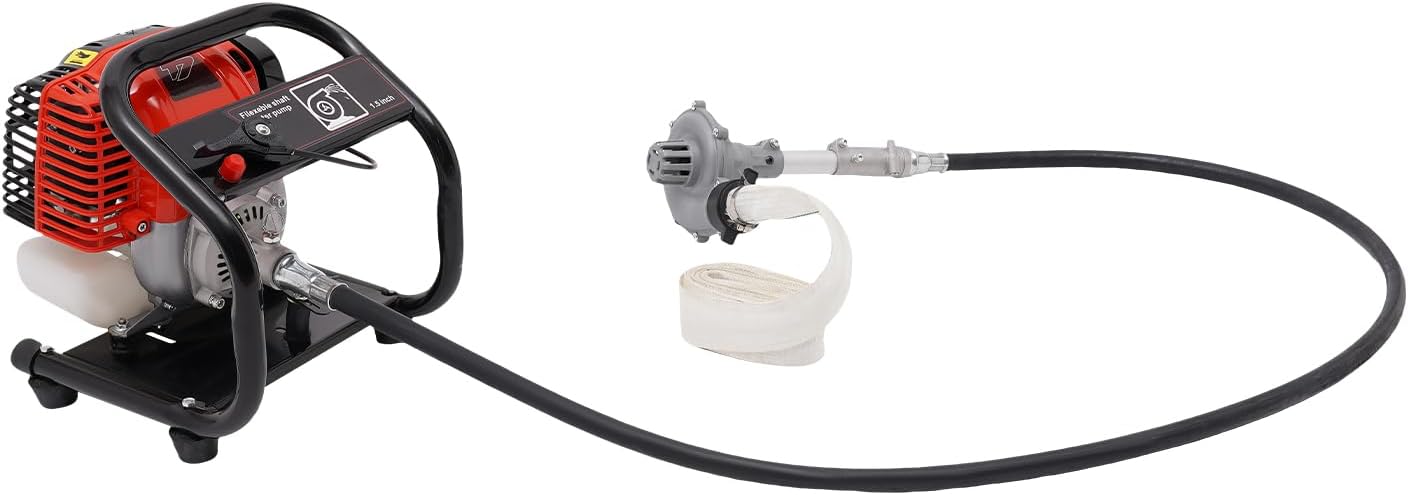 DYNAMI Commercial Gasoline Engine Water Pump,4-Stroke 750w 31cc Single Cylinder Air-cooling Water Pump With 5.6ft Hose,for Flood Gardening Irrigation Pool