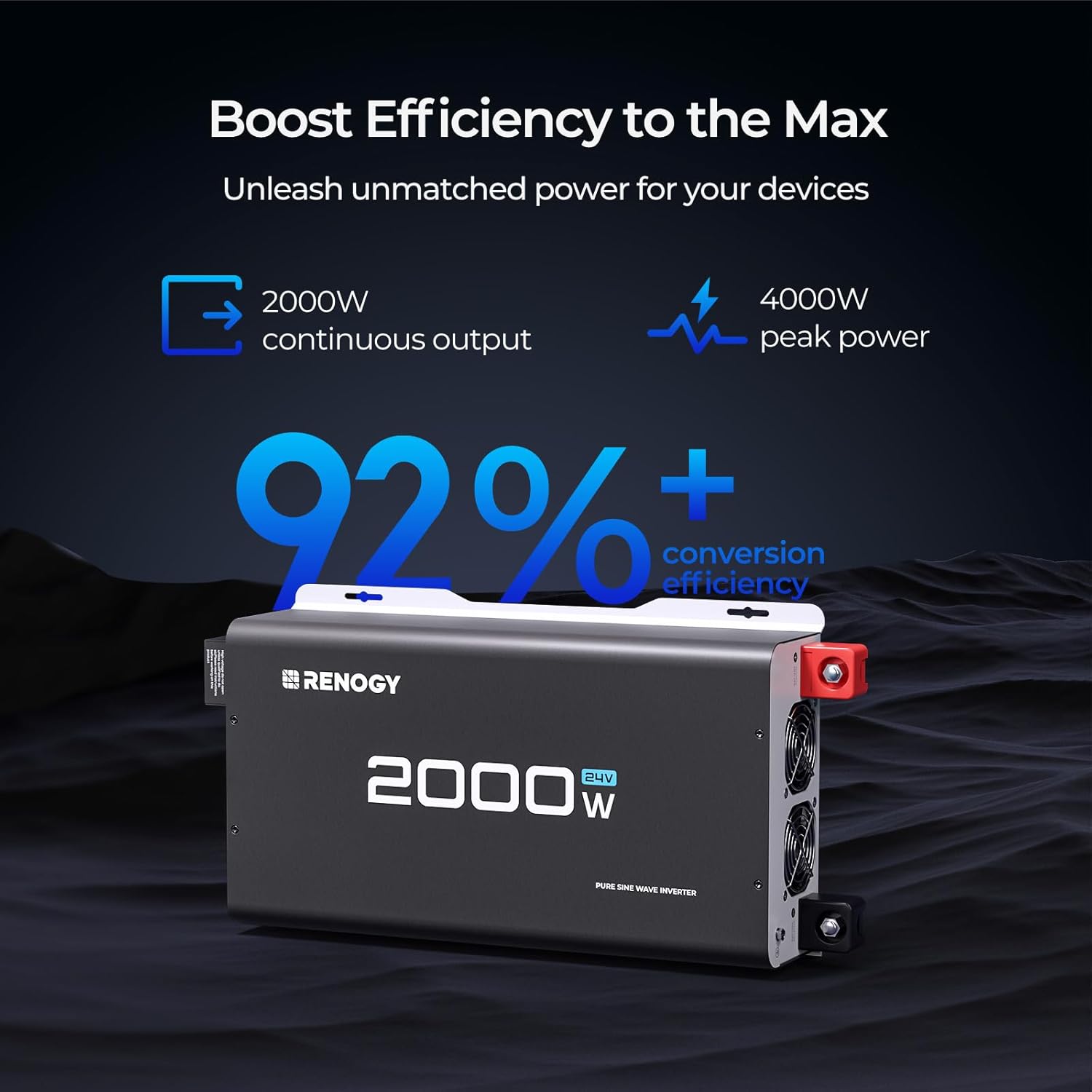 Renogy Inverter 24V 2000W Bundle with Transfer Switch