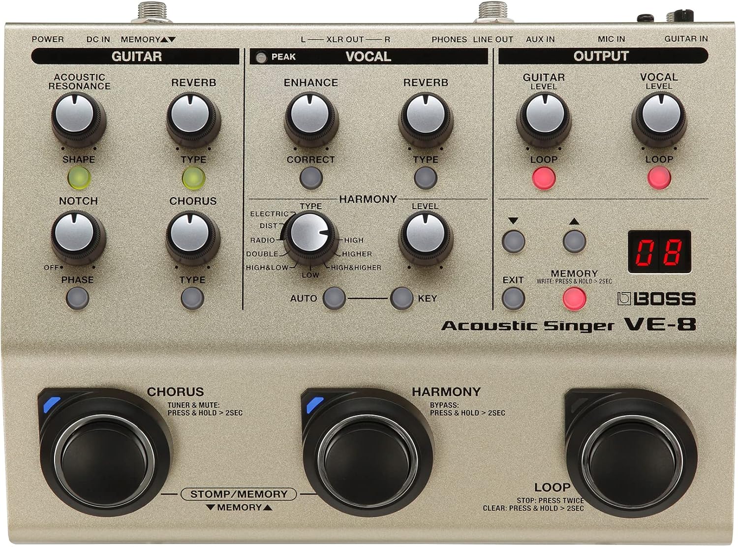 Boss VE-8 Acoustic Singer & FS-6 Dual Foot Switch