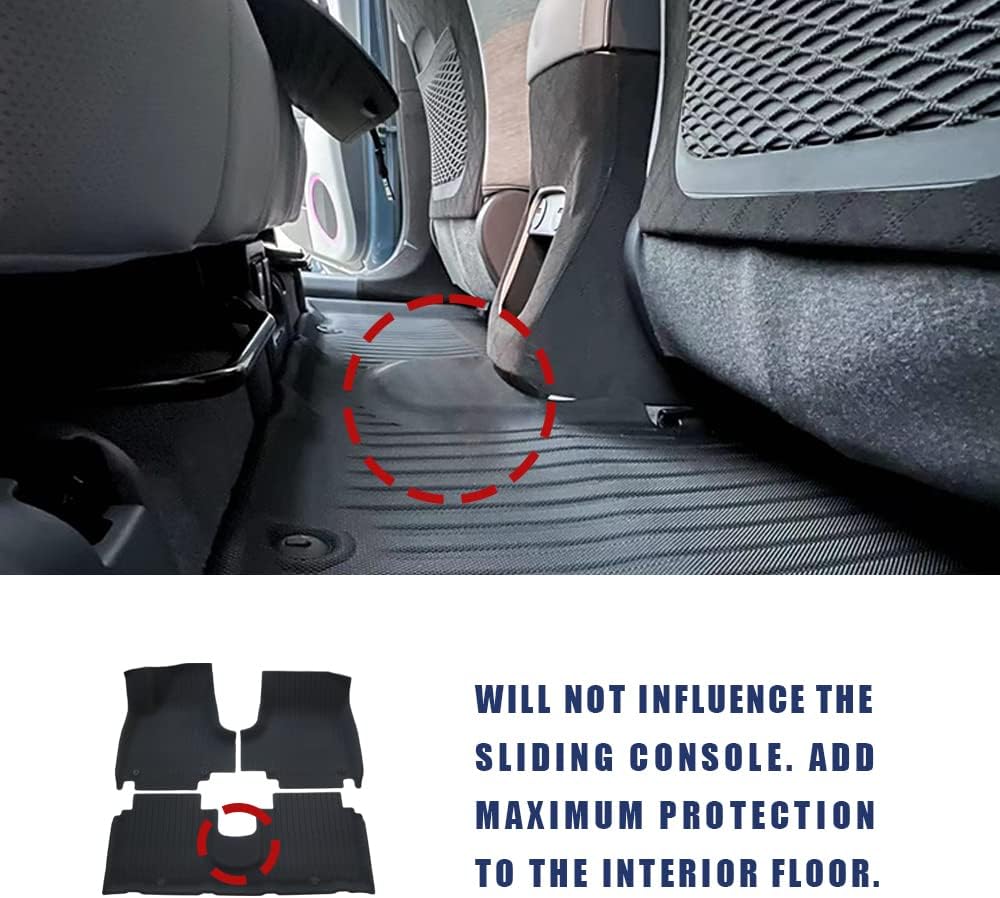BestEvMod for Ioniq5 All Weather Floor Mats XPE Anti-High Temperatuer Liner Floor Mats 1st & 2nd Row Compatible with Hyundai Ioniq 5 Limited Trim 2022 2023 2024 Accessories (Slide Console Version)