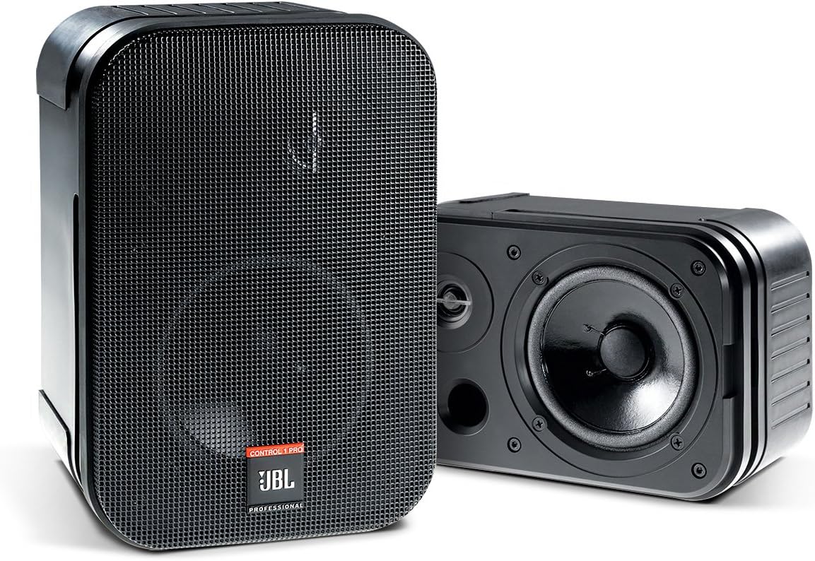 JBL Professional C1PRO High Performance 2-Way, 150 Watt 5.25” Compact, Passive, Satellite, Bookshelf Speakers, Home Theater, Desktop, Stereo, Studio, Black, Sold as Pair.
