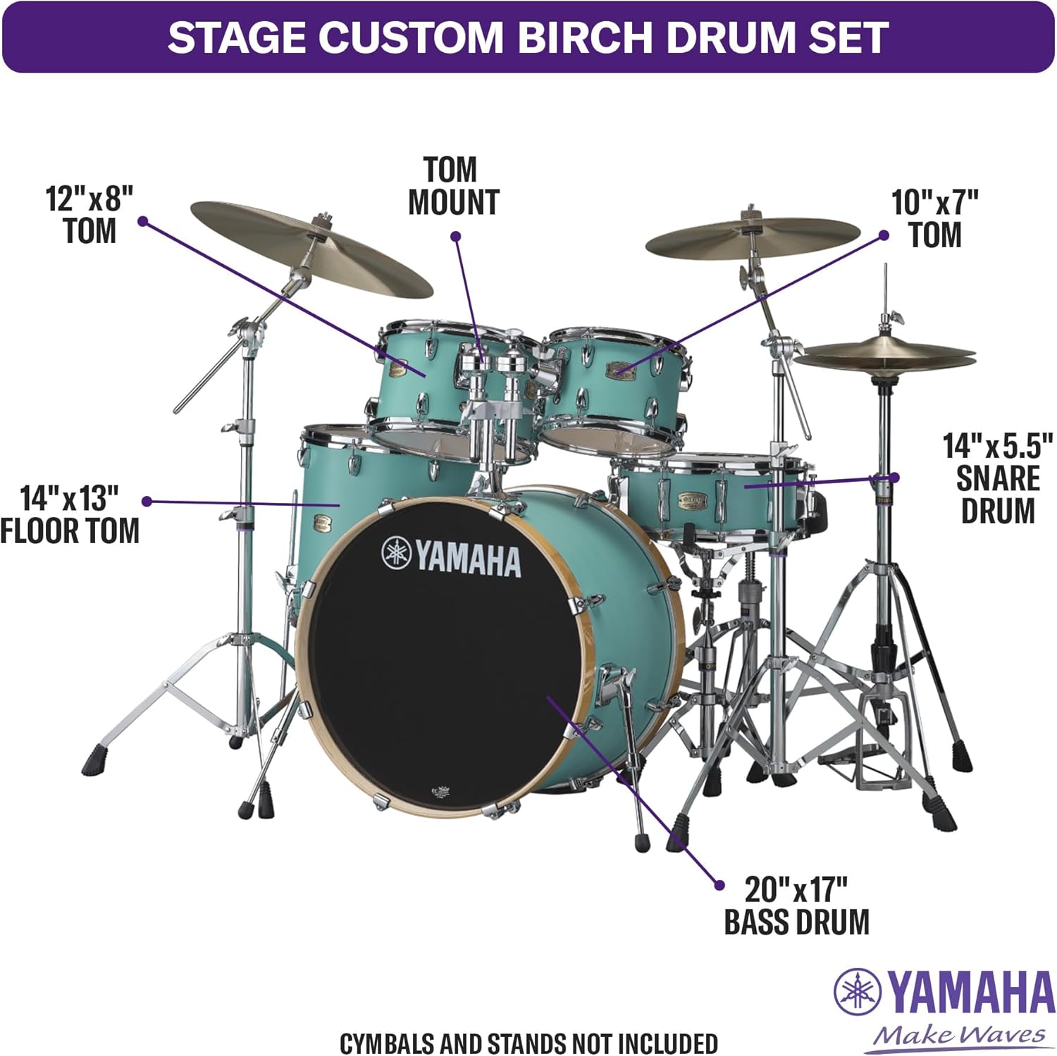 Yamaha Stage Custom Birch 5pc Drum Shell Pack With a 20