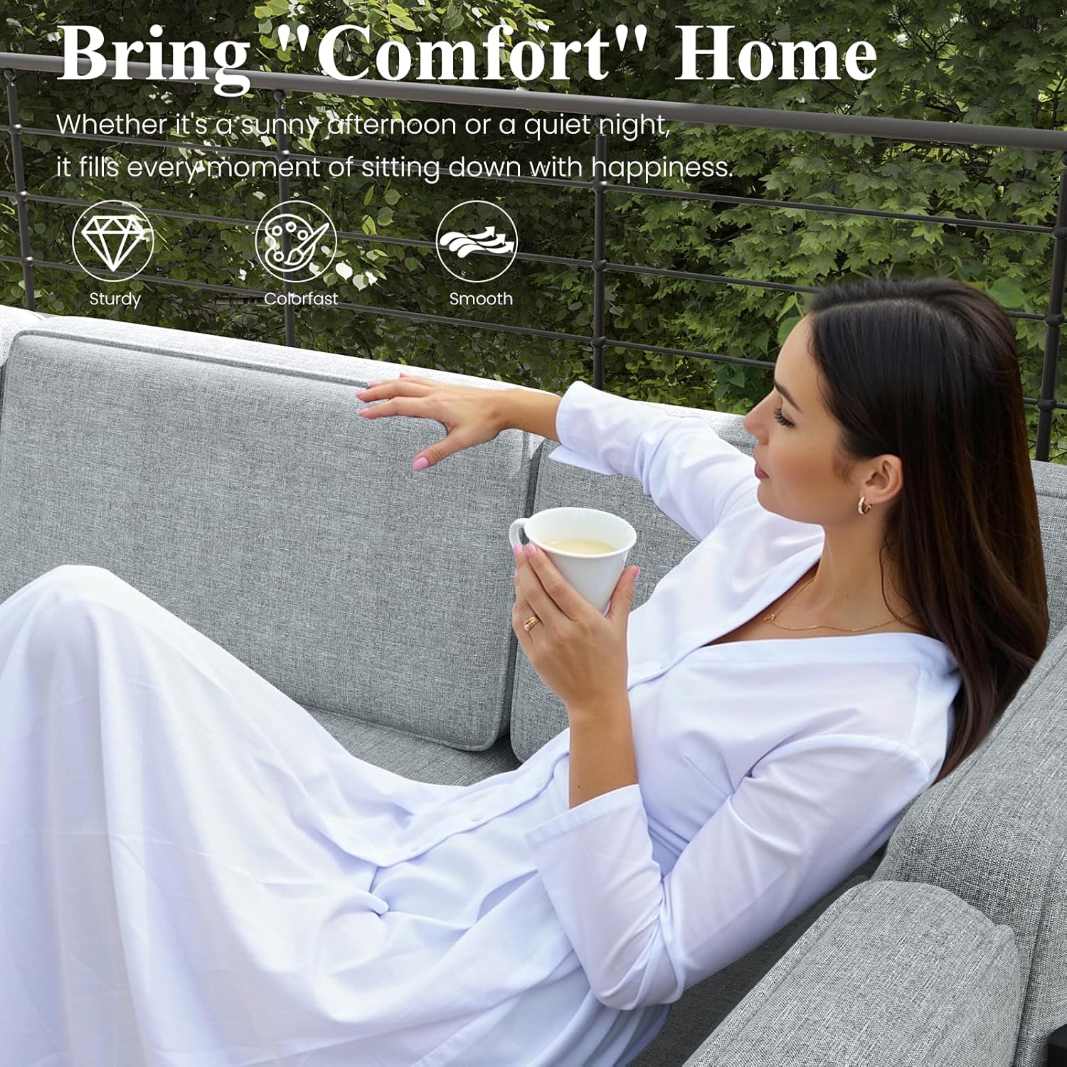 LayinSun Large Aluminum Patio Furniture Set with Fire Pit Table, 11 Pieces Modern Outdoor Conversation Set Sectional Metal Sofa Set with Olefin Cushion